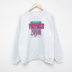 【50%OFF】L★古着 ヘインズ Hanes 長袖 スウェット メンズ 00年代 00s FATHER クルーネック グレー 霜降り 【spe】 24dec25 中古 スエット トレーナー トップス