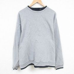 XL★古着 ギャップ GAP 長袖 スウェット メンズ 00年代 00s 無地 大きいサイズ コットン クルーネック グレー 霜降り 24dec26 中古 スエット トレーナー トップス
