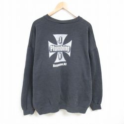 XL★古着 リー Lee 長袖 スウェット メンズ 00年代 00s ベイヨン ニュージャージー 大きいサイズ クルーネック 黒 ブラック 24dec26 中古 スエット トレーナー トップス