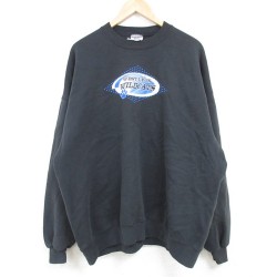 【50%OFF】XL★古着 ジャージーズ 長袖 スウェット メンズ 90年代 90s WILDCATS 大きいサイズ クルーネック USA製 黒 ブラック 24dec28 中古 スエット トレーナー トップス