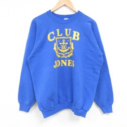 【50%OFF】L★古着 フルーツオブザルーム 長袖 スウェット メンズ 90年代 90s CLUB JONES イカリ ラグラン クルーネック USA製 青 ブルー 24dec28 中古 スエット トレーナー トップス