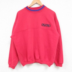 L★古着 ビューグルボーイ 長袖 スウェット メンズ 90年代 90s ワンポイントロゴ クルーネック 赤 レッド 25jan06 中古 スエット トレーナー トップス