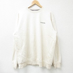 【50%OFF】L★古着 コロンビア COLUMBIA Columbia 長袖 スウェット メンズ ワンポイントロゴ クルーネック 薄ベージュ カーキ 霜降り 25jan06 中古 スエット トレーナー トップス