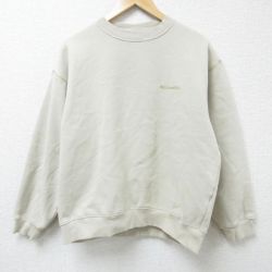 L★古着 コロンビア COLUMBIA Columbia 長袖 スウェット メンズ 00年代 00s ワンポイントロゴ クルーネック ベージュ カーキ 25jan10 中古 スエット トレーナー トップス