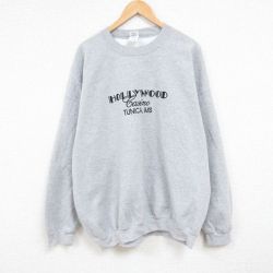 XL★古着 長袖 スウェット メンズ 00年代 00s HOLLYWOOD 刺繍 大きいサイズ クルーネック グレー 霜降り 25jan07 中古 スエット トレーナー トップス