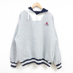 【50%OFF】XL★古着 長袖 ハーフジップ スウェット パーカー メンズ 90年代 90s ケープコッド 大きいサイズ グレー 霜降り 25jan09 中古 スエット トレーナー トップス