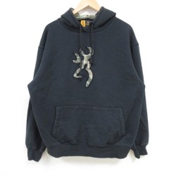 L★古着 長袖 スウェット パーカー メンズ ブローニングアームズ 黒 ブラック 25jan09 中古 スエット トレーナー トップス