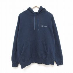 【50%OFF】XL★古着 リーボック REEBOK 長袖 スウェット パーカー メンズ 00年代 00s ワンポイントロゴ 大きいサイズ 紺 ネイビー 25jan15 中古 スエット トレーナー トップス