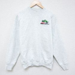 【50%OFF】M★古着 フルーツオブザルーム 長袖 スウェット メンズ 00年代 00s スノーモービル クルーネック 薄グレー 霜降り 25jan20 中古 スエット トレーナー トップス