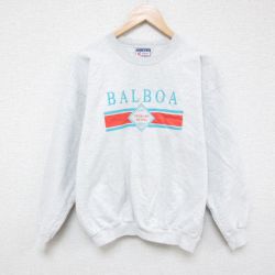 L★古着 ヘインズ Hanes 長袖 スウェット メンズ 00年代 00s BALBOA クルーネック 薄グレー 霜降り 25jan20 中古 スエット トレーナー トップス