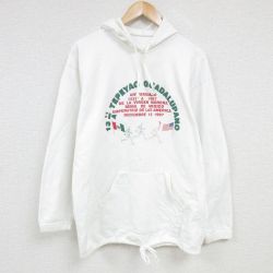 【50%OFF】90s 長袖パーカー マラソン ホワイト XL | 古着