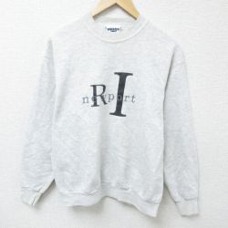【50%OFF】M★古着 リー Lee 長袖 スウェット メンズ 90年代 90s newport クルーネック USA製 薄グレー 霜降り 25jan24 中古 スエット トレーナー トップス