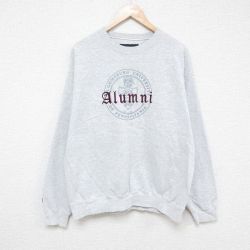 L★古着 ジャンスポーツ 長袖 スウェット メンズ 90年代 90s ペンシルベニア 大学 刺繍 クルーネック USA製 薄グレー 霜降り 25jan28 中古 スエット トレーナー トップス