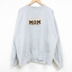 【50%OFF】XL★古着 MVスポーツ 長袖 スウェット メンズ 00年代 00s MOM クルーネック グレー 霜降り 25jan30 中古 スエット トレーナー トップス