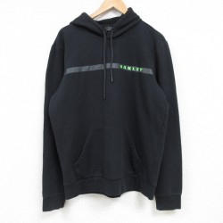 M★古着 オークリー 長袖 スウェット パーカー メンズ 黒 ブラック 25feb04 中古 スエット トレーナー トップス