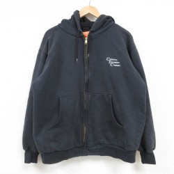 XL★古着 長袖 フルジップ スウェット パーカー メンズ CAZENOVIA EQUIPMENT COMPANY 黒 ブラック 25feb04 中古 スエット トレーナー トップス