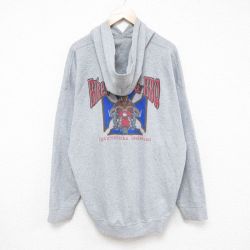 【50%OFF】XL★古着 長袖 スウェット パーカー メンズ 00年代 00s バイク 大きいサイズ グレー 霜降り 25feb07 中古 スエット トレーナー トップス