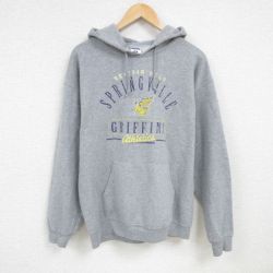 L★古着 ジャージーズ 長袖 スウェット パーカー メンズ 00年代 00s グリフィン グレー 霜降り 25feb08 中古 スエット トレーナー トップス