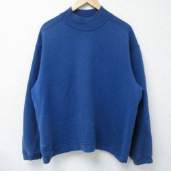 【20%OFF】XL★古着 ギタノ GITANO 長袖 スウェット メンズ 00年代 00s 無地 モックネック ハイネック 青 ブルー 25feb10 中古 スエット トレーナー トップス