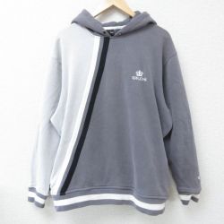 XL★古着 ショーンジョン 長袖 スウェット パーカー メンズ ワンポイントロゴ ツートンカラー 大きいサイズ 濃グレー他 25feb10 中古 スエット トレーナー トップス