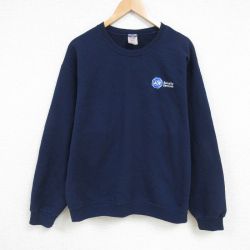 L★古着 ジャージーズ 長袖 スウェット メンズ 00年代 00s ADT クルーネック 紺 ネイビー 25feb17 中古 スエット トレーナー トップス