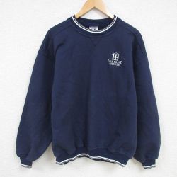 【50%OFF】XL★古着 ジャージーズ 長袖 スウェット メンズ 00年代 00s 家 クルーネック 紺 ネイビー 25feb17 中古 スエット トレーナー トップス