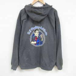 XL★古着 カーハート Carhartt 長袖 スウェット パーカー メンズ 男性 大きいサイズ 濃グレー 霜降り 25feb17 中古 スエット トレーナー トップス