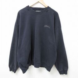 【50%OFF】XL★古着 リーバイス Levis 長袖 スウェット メンズ 90年代 90s ワンポイントロゴ 大きいサイズ クルーネック USA製 黒 ブラック 25feb18 中古 スエット トレーナー トップス