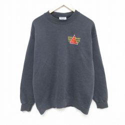 L★古着 リー Lee 長袖 スウェット メンズ 00年代 00s MIKE STEWART クルーネック 黒 ブラック 25feb18 中古 スエット トレーナー トップス