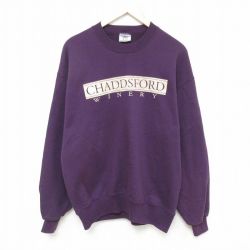 L★古着 ジャージーズ 長袖 スウェット メンズ 90年代 90s チャッズフォード クルーネック USA製 紫 パープル 25feb18 中古 スエット トレーナー トップス