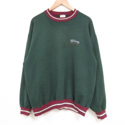 XL★古着 ウィルソン 長袖 スウェット メンズ 00年代 00s ワンポイントロゴ クルーネック 緑 グリーン 25feb19 中古 スエット トレーナー トップス