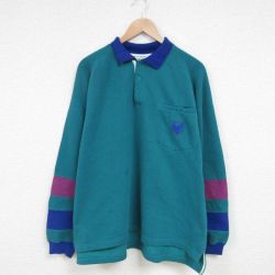 XL★古着 チェロキー 長袖 スウェット メンズ 00年代 00s ワンポイント 胸ポケット付き 大きいサイズ クルーネック 緑 グリーン 25feb20 中古 スエット トレーナー トップス