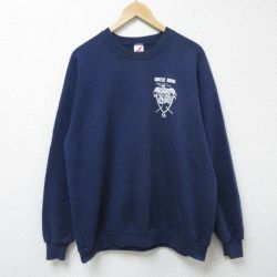 XL★古着 ジャージーズ 長袖 スウェット メンズ 80年代 80s GREECE RIDGE ラグラン クルーネック USA製 紺 ネイビー 25feb26 中古 スエット トレーナー トップス