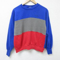 【50%OFF】スポルディング 90s 長袖スウェット ワンポイントロゴ ブルー S | 古着