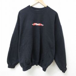 【50%OFF】XL★古着 ヘインズ Hanes 長袖 スウェット メンズ 00年代 00s トレーラーズ 大きいサイズ クルーネック 黒 ブラック 25feb20 中古 スエット トレーナー トップス