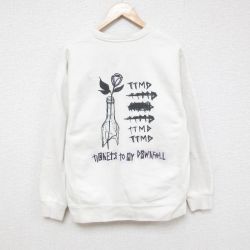 L★古着 長袖 ロック バンド スウェット メンズ チケッツトゥマイダウンフォール クルーネック 白 ホワイト 25feb21 中古 スエット トレーナー トップス