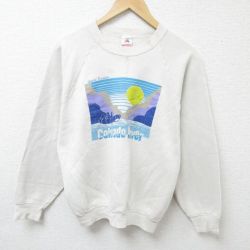 M★古着 フルーツオブザルーム 長袖 スウェット メンズ 90年代 90s グランドキャニオン ラグラン クルーネック USA製 ベージュ カーキ 25feb21 中古 スエット トレーナー トップス