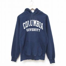 M★古着 MVスポーツ 長袖 スウェット パーカー メンズ 00年代 00s コロンビア COLUMBIA 大学 紺 ネイビー 25feb22 中古 スエット トレーナー トップス