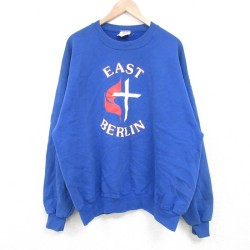 【20%OFF】XL★古着 ジャージーズ 長袖 スウェット メンズ 00年代 00s ベルリン 大きいサイズ クルーネック 青 ブルー 25feb22 中古 スエット トレーナー トップス