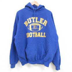 XL★古着 ジャージーズ 長袖 スウェット パーカー メンズ 00年代 00s BUTLER フットボール 大きいサイズ クルーネック 青 ブルー 25feb22 中古 スエット トレーナー トップス