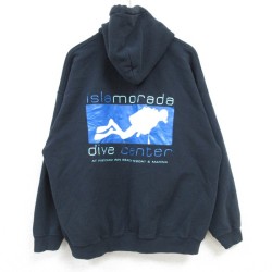 【50%OFF】XL★古着 長袖 スウェット パーカー メンズ 00年代 00s ダイビング 黒 ブラック 25feb22 中古 スエット トレーナー トップス