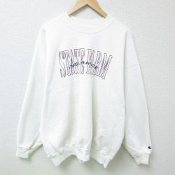 XL★古着 チャンピオン Champion 長袖 スウェット メンズ 90年代 90s ステートファーム 大きいサイズ クルーネック USA製 白 ホワイト 25feb22 中古 スエット トレーナー トップス