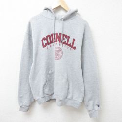 XL★古着 チャンピオン Champion 長袖 スウェット メンズ コーネル 大学 グレー 霜降り 25feb22 中古 スエット トレーナー トップス