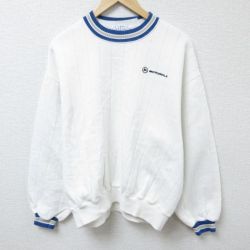 L★古着 長袖 スウェット メンズ 90年代 90s MOTOROLA クルーネック USA製 白 ホワイト 25feb22 中古 スエット トレーナー トップス