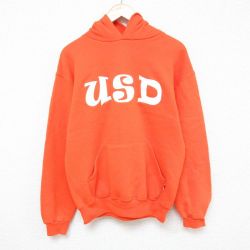 M★古着 ラッセル 長袖 スウェット パーカー メンズ 00年代 00s USD オレンジ 25feb25 中古 スエット トレーナー トップス