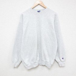 L★古着 チャンピオン Champion 長袖 スウェット メンズ 90年代 90s 無地 クルーネック グレー 霜降り 25feb25 中古 スエット トレーナー トップス