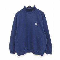 XL★古着 ギャップ GAP 長袖 スウェット メンズ 90年代 90s ワールドクラシック 大きいサイズ タートルネック ハイネック 紺 ネイビー 25feb25 中古 スエット トレーナー トップス