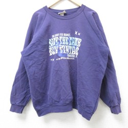 【50%OFF】XL★古着 長袖 スウェット メンズ 00年代 00s save the earth ラグラン クルーネック 紫 パープル 25feb25 中古 スエット トレーナー トップス