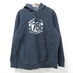 L★古着 長袖 スウェット パーカー メンズ ROUTE75 黒 ブラック 25feb25 中古 スエット トレーナー トップス