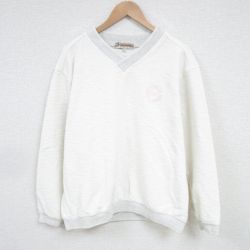 L★古着 長袖 トップス メンズ 90年代 90s UAW クルーネック USA製 白 ホワイト 25feb26 中古 スエット トレーナー